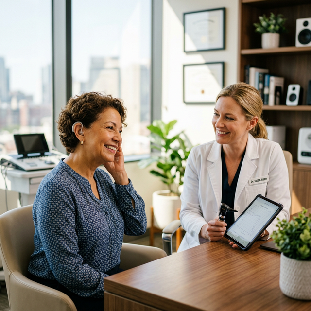 Appareil auditif discret derrière l'oreille
